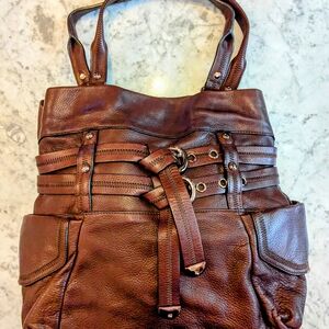 B. Makowsky Brown Leather Hobo Bag